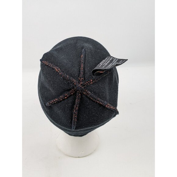 2006 Harley-Davidson Flame Fire Beanie Black Orange Men Vintage Y2k 00s Hat Bike - Picture 6 of 10